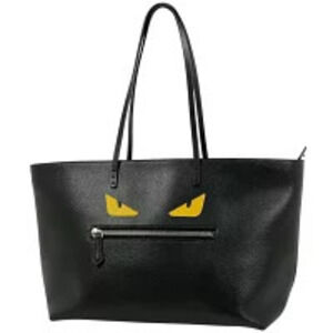 Fendi Monster Tote Bag Bugs Shoulder Canvas Black
